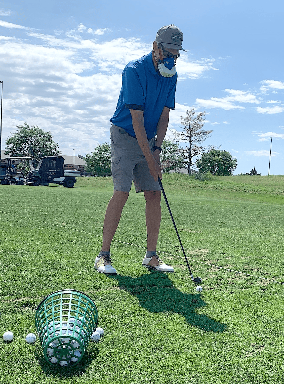 Neil Wolkodoff taking part in the Colorado Center for Health and Sport Science's study on energy expenditure of golf range practice.