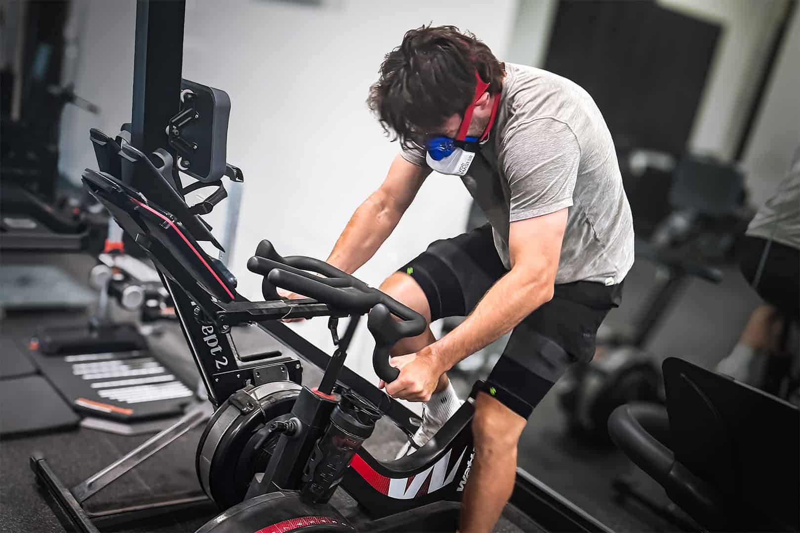 NHL Hockey player Josh Mahura from the Seattle Krakens during VO2 testing with the VO2 Master Analyzer