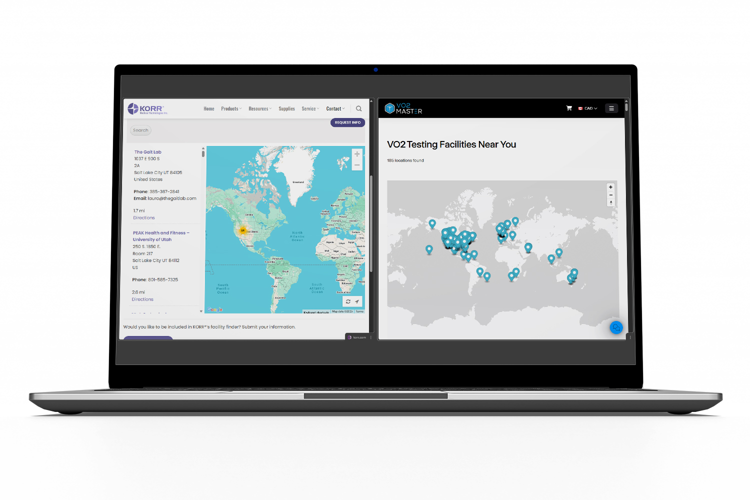 Korr vs VO2 Master testing facilities 2