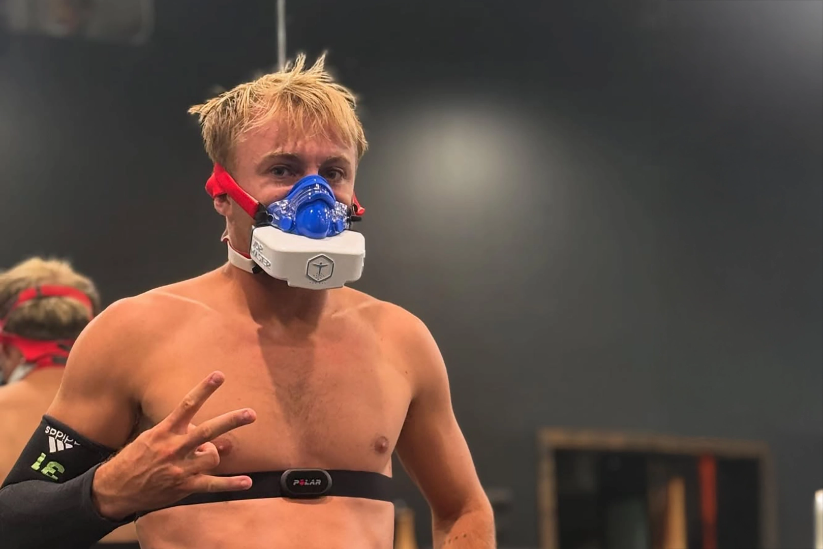 NCAA athlete Mathis Bondaz of the Arizona Sun Devils tennis team after completing VO2 Max testing at Continuum HP with Andrew Hauser using a portable metabolic analyzer.