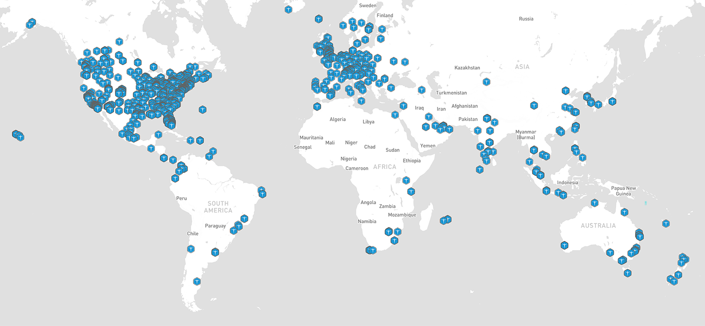 World map showing global VO2 Master users across fitness, wellness, performance, and university settings.